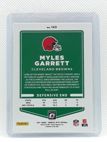 Myles Garrett 2021 Donruss Optic - #143 - Cleveland Browns - Picture 2 of 2