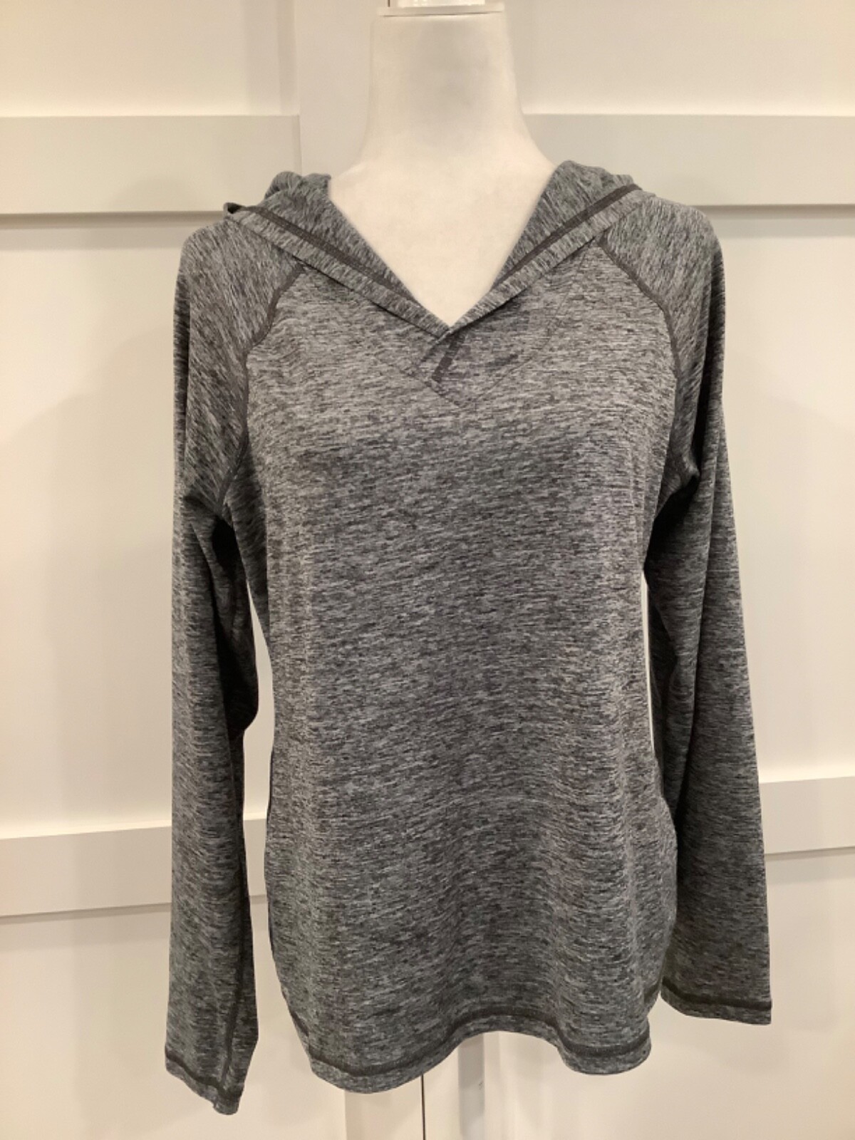 Ideology Pullover Women’s Heather Gray Hooded Lig… - image 1