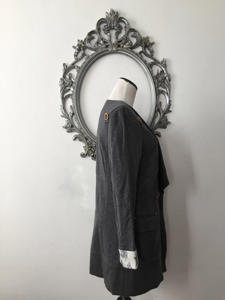 Anthropologie LEIFSDOTTIR Double Waist 3/3 Wrap Sleeve Blazer Gray Small 4-6 NEW - Image 4 of 4