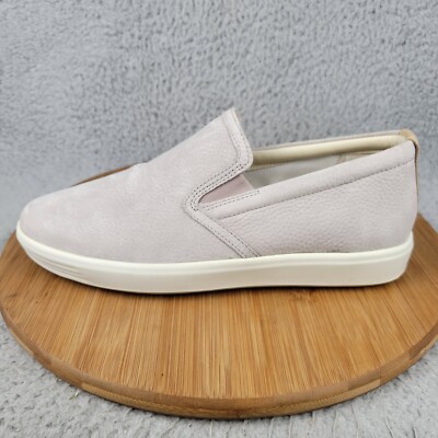 Ecco Soft 7 Slip On Womens Size 9 / 9.5 EU 39 Leather Shoes Sneakers Pink