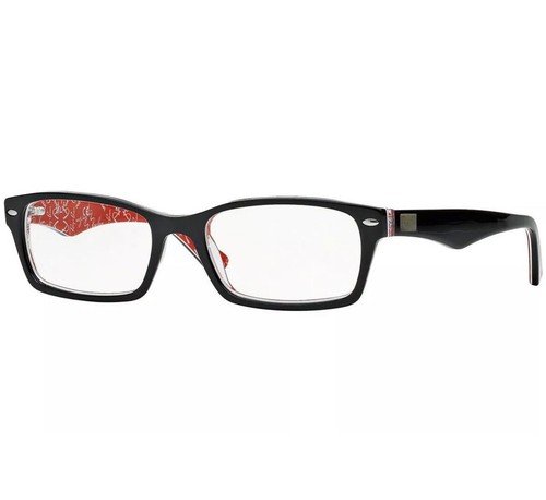 Ray Ban RB 5206 Unisex Eyeglasses Frame, 2479 Black on Red - Picture 2 of 8
