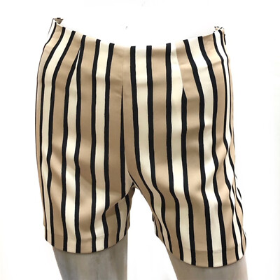 Fly Girl Gonna Pantalone Donna Shorts a Righe Nero Beige Estivo