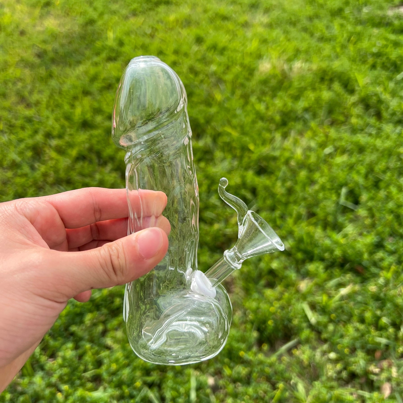Divertida pipa de vidrio para pene masculino para pene jarrón de vidrio bong pipas de agua para fumar cachimbas