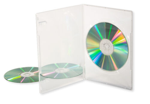 10 x Slim DVD Cases (with 7 mm Spine) Single Clear - Pack of 10 Durable Cases - Afbeelding 1 van 4