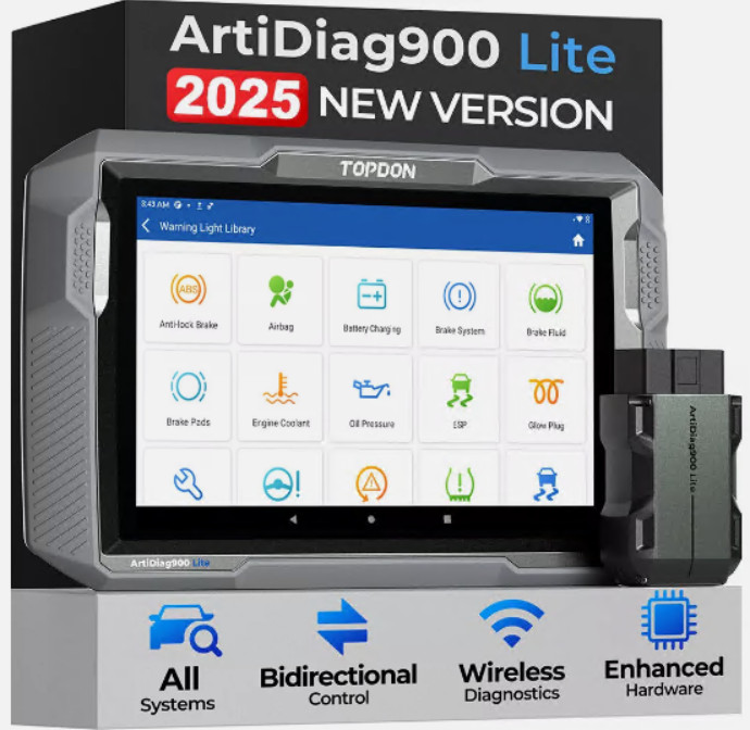 2025 TOPDON ArtiDiag900 Lite profesional automóvil OBD2 dispositivo de diagnóstico todo el sistema alemán
