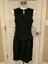 Martin Grant Paris Black Sleeveless Drop Waist Sheath Dress, Size Large