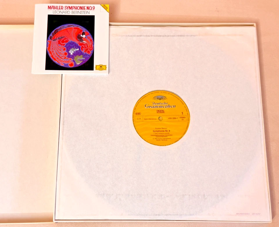 MAHLER Symphony No.9 LEONARD BERNSTEIN ED1 DGG DIGITAL 419208-1 2LP Box NM MINT - Image 2 of 3
