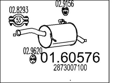 Endschalldämpfer 01.60576 MTS für KIA PICANTO I