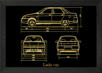 lada vaz gold Framed Wall Art Poster Canvas Print Picture