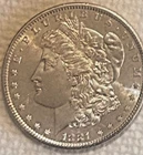 1881 S Morgan beautiful coin BU/AU great luster free ship Sigma tested genuine+