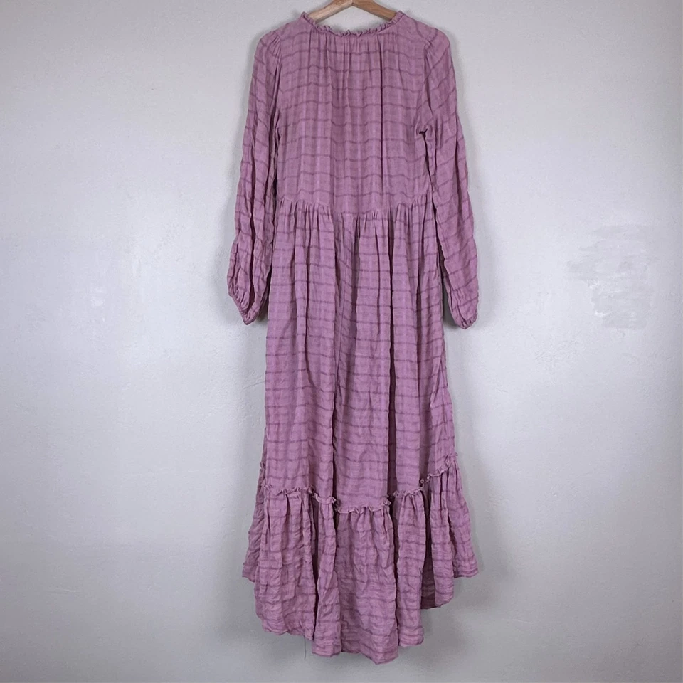 Free People Edie Dress Women XS Oversized Duster Button Maxi Lagenlook Cottage - Image 4 of 4