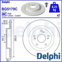 2X Bremsscheibe Delphi BG5179C 2 Bremsscheiben Hinterachse Hinten FüR Honda