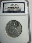 1958 Seated Liberty Half Dollar Certified NGC Shipwreck Coin.