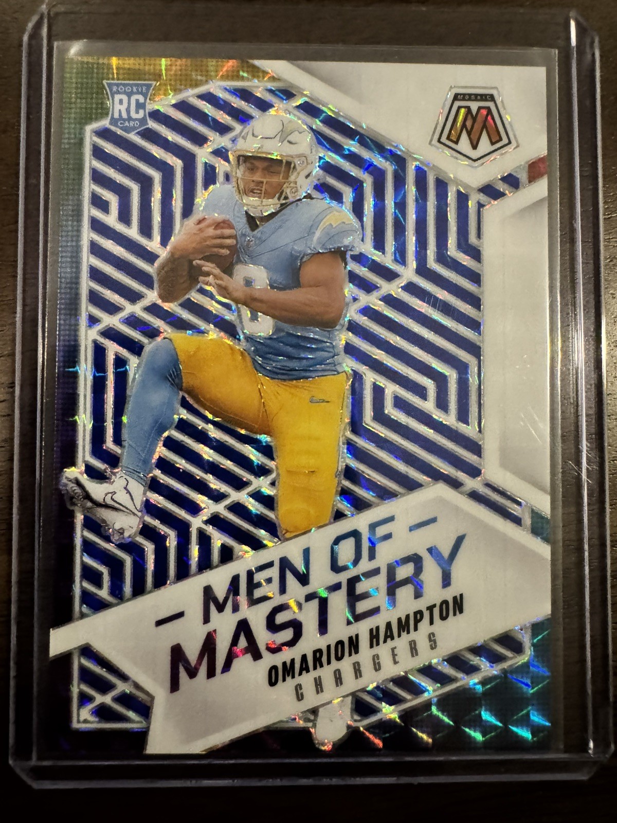 2025 Panini Mosaic Omarion Hampton Men of Mastery Blue Prizm /99
