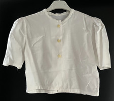 Ladies' traditional dirndl blouse short sleeve white approx. size 36