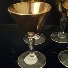 set of 8 clear glass gold rim stemmed cocktail glasses 5 oz mid-century modern — photo 2