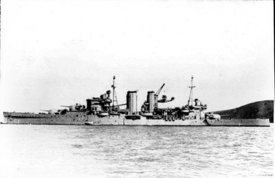 British Royal Navy Battleship Hms Exeter Shipping Naval Old Photo