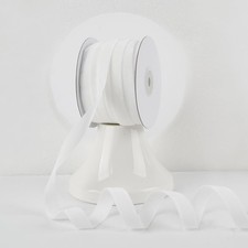 Thin White Velvet Ribbon 5/8 Inch Single Face Nylon Velvet Ribbon 25 Yards Wh...