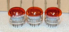RARE NOS MATCHED TRIO ZM1020 AMPEREX RED GLASS NIXIE TUBES DELTA CODES HOLLAND