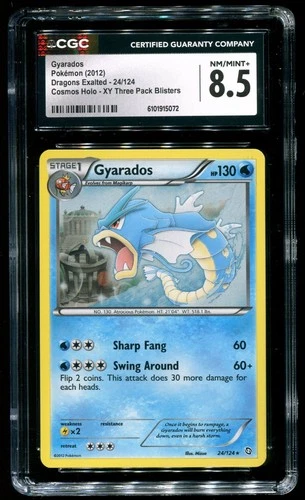 CGC 8.5 Gyarados Cosmos Holo Dragons Exalted B&W 2012 Pokemon Card #24