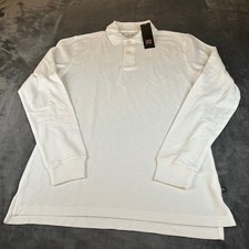 Lee Long Sleeve Pique Polo Shirt Men's Large White School Work Wear NWT
