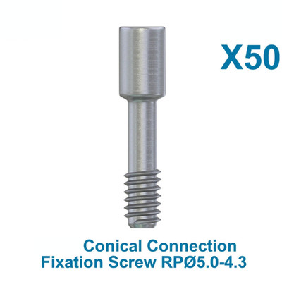 50x Dental Fixation Screw Conical Connection For Prosthetic RP Ø5.0-4.3mm