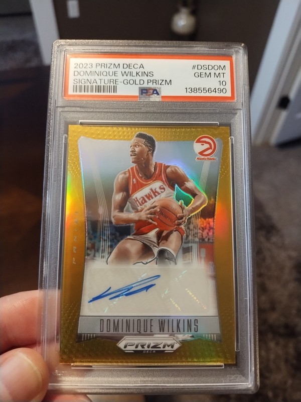 2023 Prizm Deca, Dominique Wilkins, Gold Prizm Auto, #'d/10, **PSA 10**