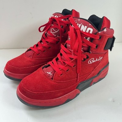Patrick Ewing 33 HI Red Suede/White/Black Basketball High-Top Sneakers size 10.5