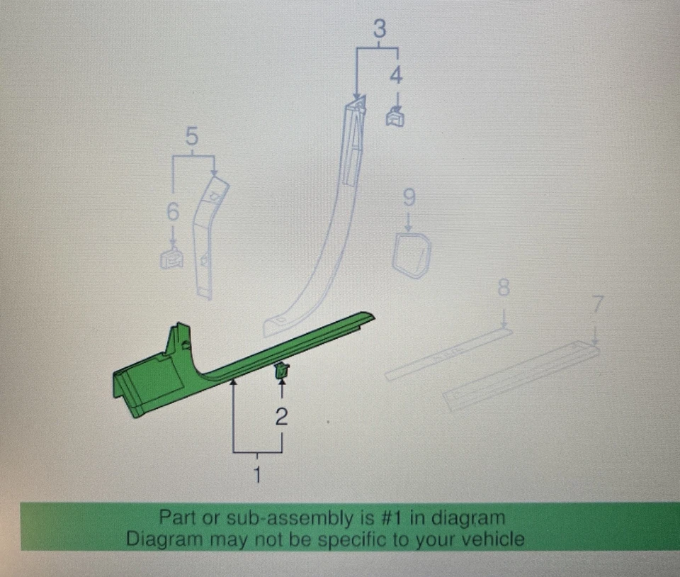 CUBIERTA PLACA UMBRAL PUERTA INTERIOR LADO CONDUCTOR DELANTERO IZQUIERDO CADILLAC XLR ORIGINAL GM04-06 Foto 3 de 4