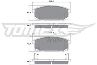Tomex Brakes Bremsbelagsatz, Scheibenbremse TX 14-95 FüR KIA