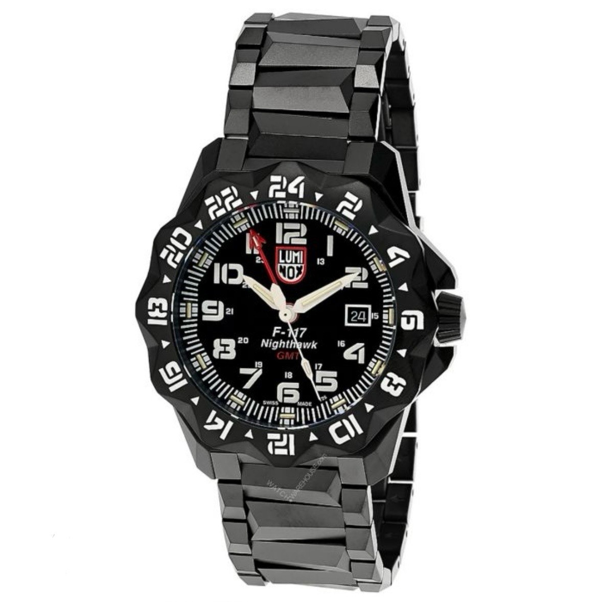 Luminox F-117 Nighthawk GMT Gunmetal Diver Quartz MILITARY Men's Watch XA.6422