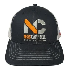 Ness Campbell Crane & Rigging Trucker Hat Black OS Adjustable Mesh Back Towsleys