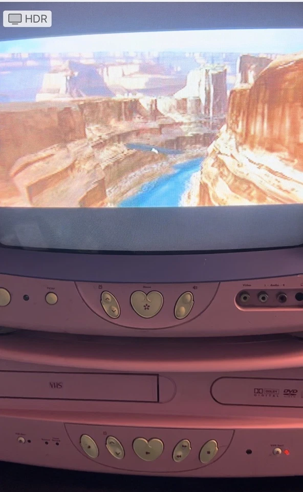 Disney Princess Pink 13" TV DVD/VHS Combo - DT1350- Works Great! - Image 3 of 4