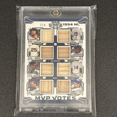 2024 LEAF LUMBER 1994 NL MVP VOTES 8 BATS BAGWELL MADDUX PIAZZA GWYNN BONDS 2/4