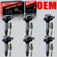 6X OEM Ignition Coil & Iridium Spark plugs For Ford F-150 Taurus 3.5L 3.7L UF553