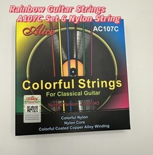 Alice Colored Rainbow Acoustic Guitar Strings A107C Set 6 Nylon String 028-043UK
