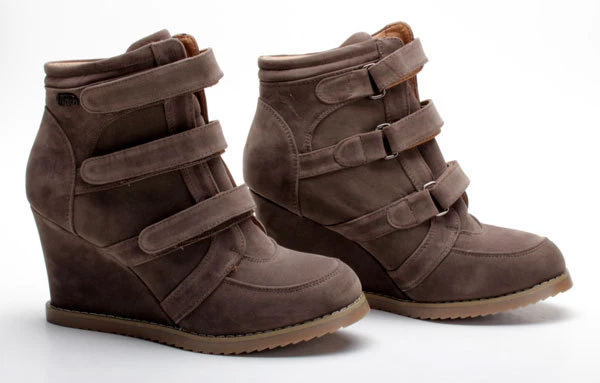 Buffalo Damen Stiefeletten Boots Klettverschluss 331007 YFY505 Suede Grey grau