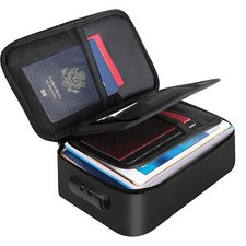 Small Fireproof Storage Organizer Case with Lock 9   x 5.3   x 3.7    , 3-layer