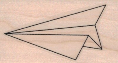 Paper Airplane 1 1/4 x 2'' Rubber Stamp, Plane Stamp, Sky Stamp