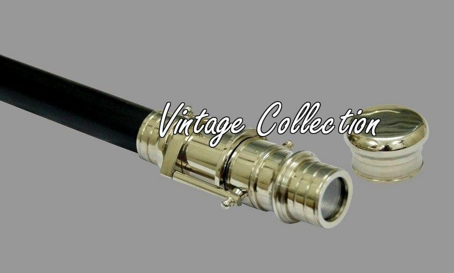 Solid Brass Telescope Design Head Handle Vintage … - image 2