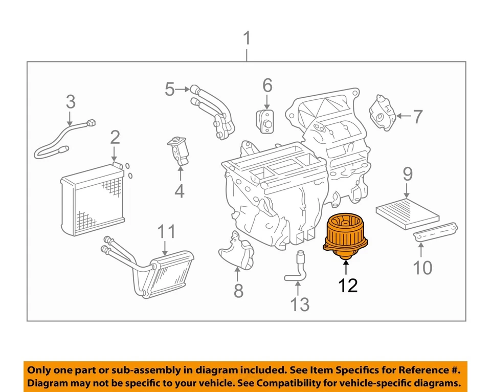 Motor de soprador HVAC usado serve: 2004 Toyota Matrix grau A - Imagem 3 de 4