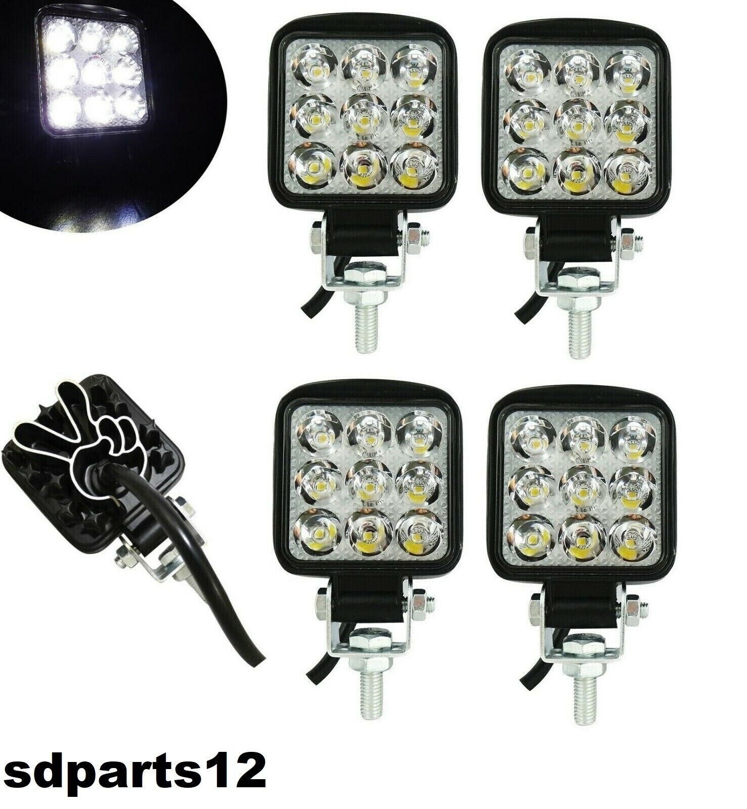 Phares de Travail LED Éclairage Longue Portée pour Camion Tracteur et Voiture 4x4 12V 24V