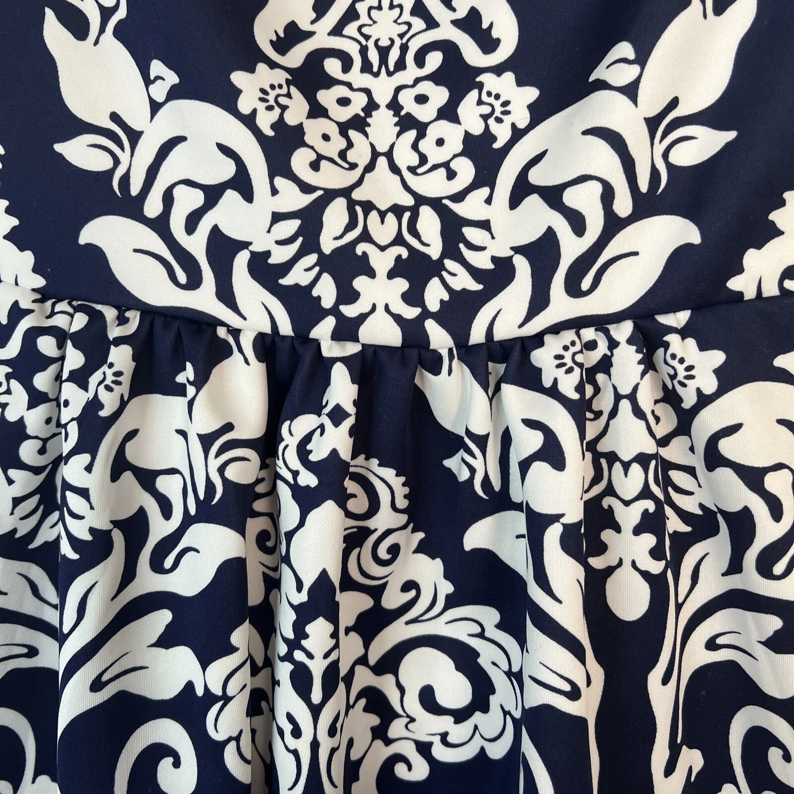 OFF WHITE Abito donna B. Darlin aderente e svasato taglia 5 6 blu e bianco