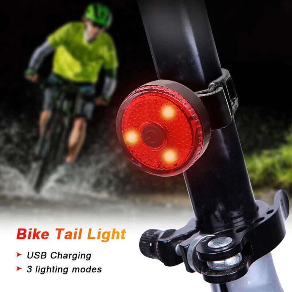 Bike Helmet Light Bicycle USB Rechargeable Front Rear MTB Cycle Warning Rear - Picture 10 of 11