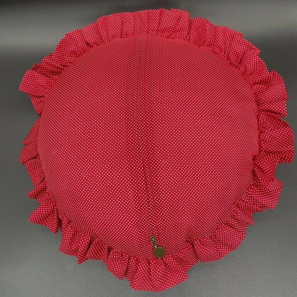 Pier 1 Almohadas Redondas Decorativas Rojo Dorado Lunares Par 13 Pulgadas Paisley Foto 4 de 4