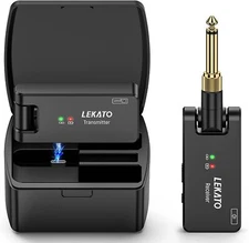 LEKATO WS-100 2.4GHz Wireless Guitar System Transmitter Receiver + Charging Box