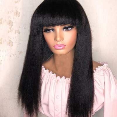 Human Hair Wig For Women Yaki Straight Human Hair Glueless Wig 13x6 HD