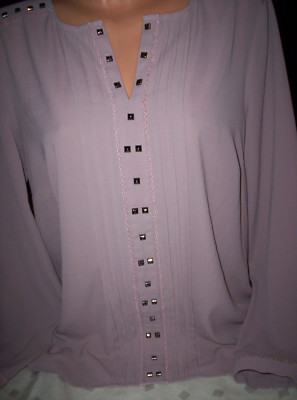''cration L''  LA-Bluse mit Ziernieten, zart-altrosa,  neuw. Gr. 42