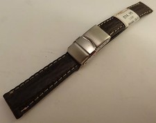 New Ladies ZRC France Brown Shark 14mm Watch Band Steel Security Sealock Clasp