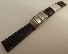 New Ladies ZRC France Brown Shark 14mm Watch Band Steel Security Sealock Clasp  